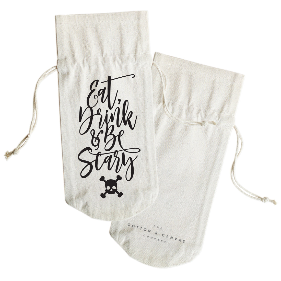 Eat, Drink and Be Scary Cotton Canvas Wine Bag from The Cotton & Canvas Co.