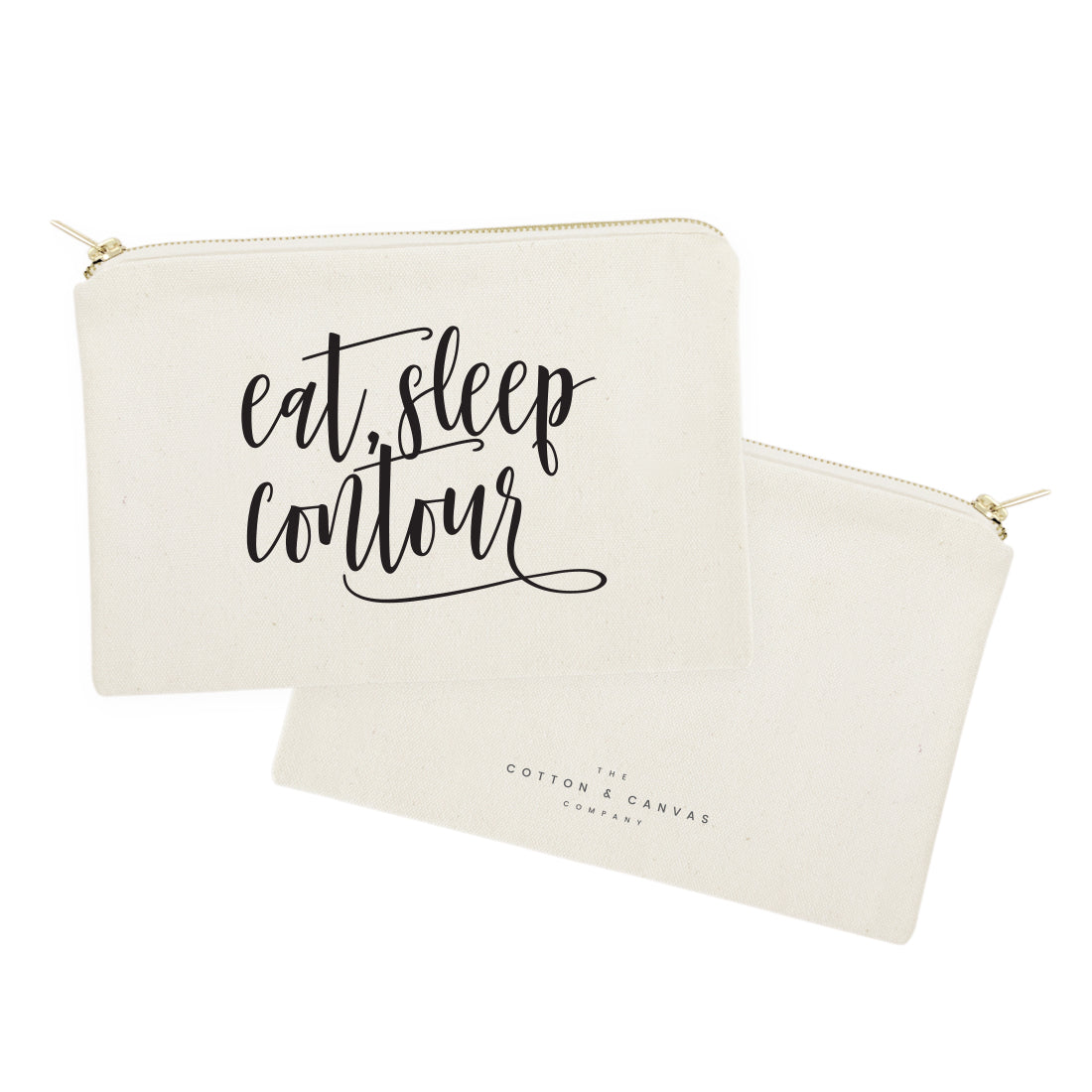 Eat, Sleep, Contour Cotton Canvas Cosmetic Bag from The Cotton & Canvas Co.