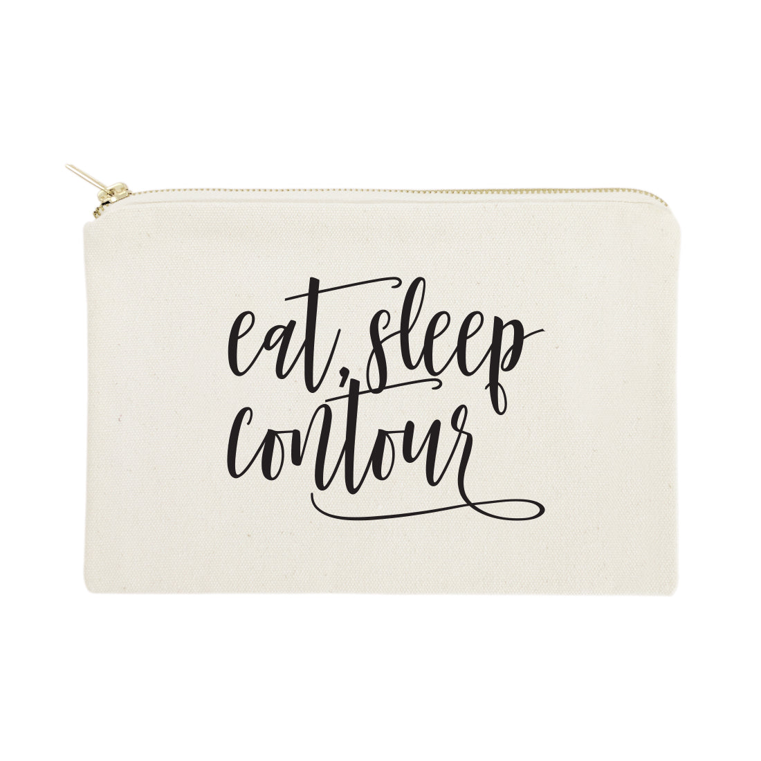 Eat, Sleep, Contour Cotton Canvas Cosmetic Bag from The Cotton & Canvas Co.