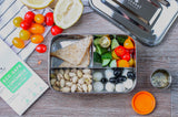 STAINLESS STEEL LUNCH BOX, 4 COMPARTMENT MICROWAVABLE, 50 OZ from ecozoi