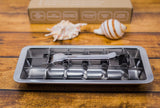 Stainless Steel Ice Cube Tray with Easy Release Handle, Vintage Design from ecozoi