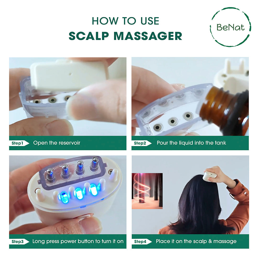 Electric Oil Applicator and Vibration Scalp Massager 2 in 1 from BeNat