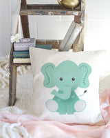 Elephant Cotton Canvas Pillow Cover from The Cotton & Canvas Co.