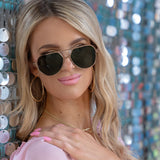 Untangled x Emily - Tangle Free - Olive Aviator Sunglasses from TopFoxx