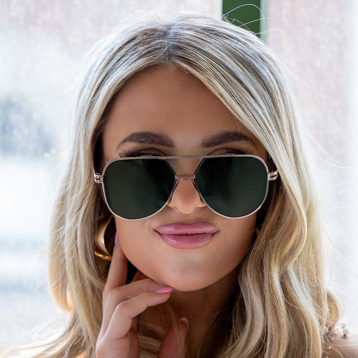Untangled x Emily - Tangle Free - Olive Aviator Sunglasses from TopFoxx