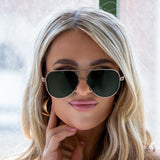 Untangled x Emily - Tangle Free - Olive Aviator Sunglasses from TopFoxx