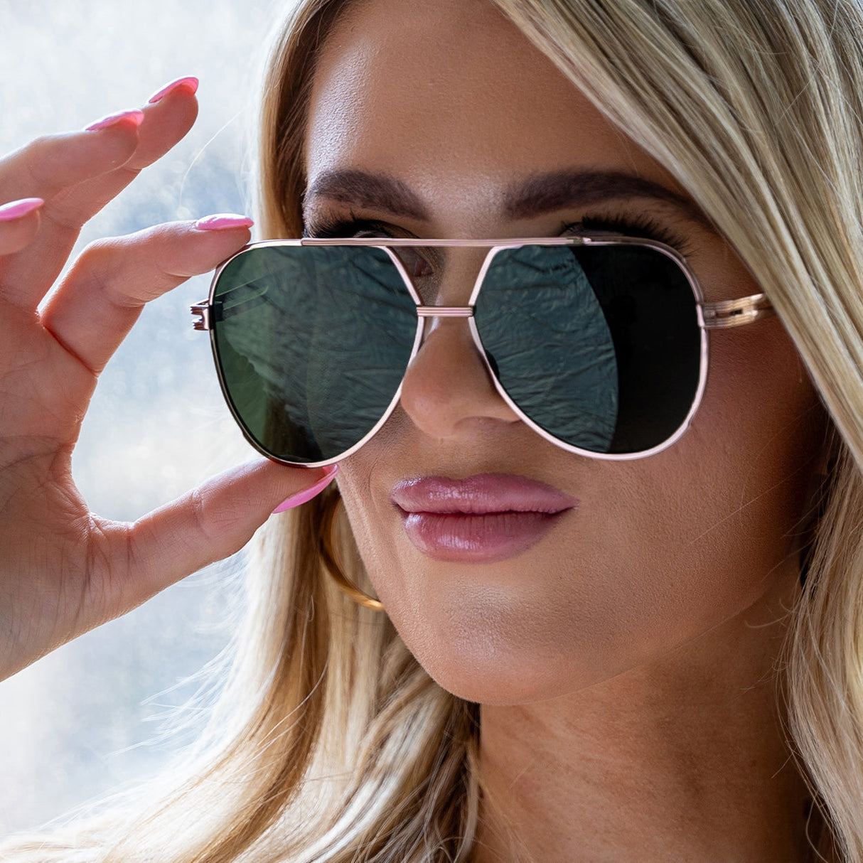 Untangled x Emily - Tangle Free - Olive Aviator Sunglasses from TopFoxx