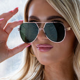 Untangled x Emily - Tangle Free - Olive Aviator Sunglasses from TopFoxx