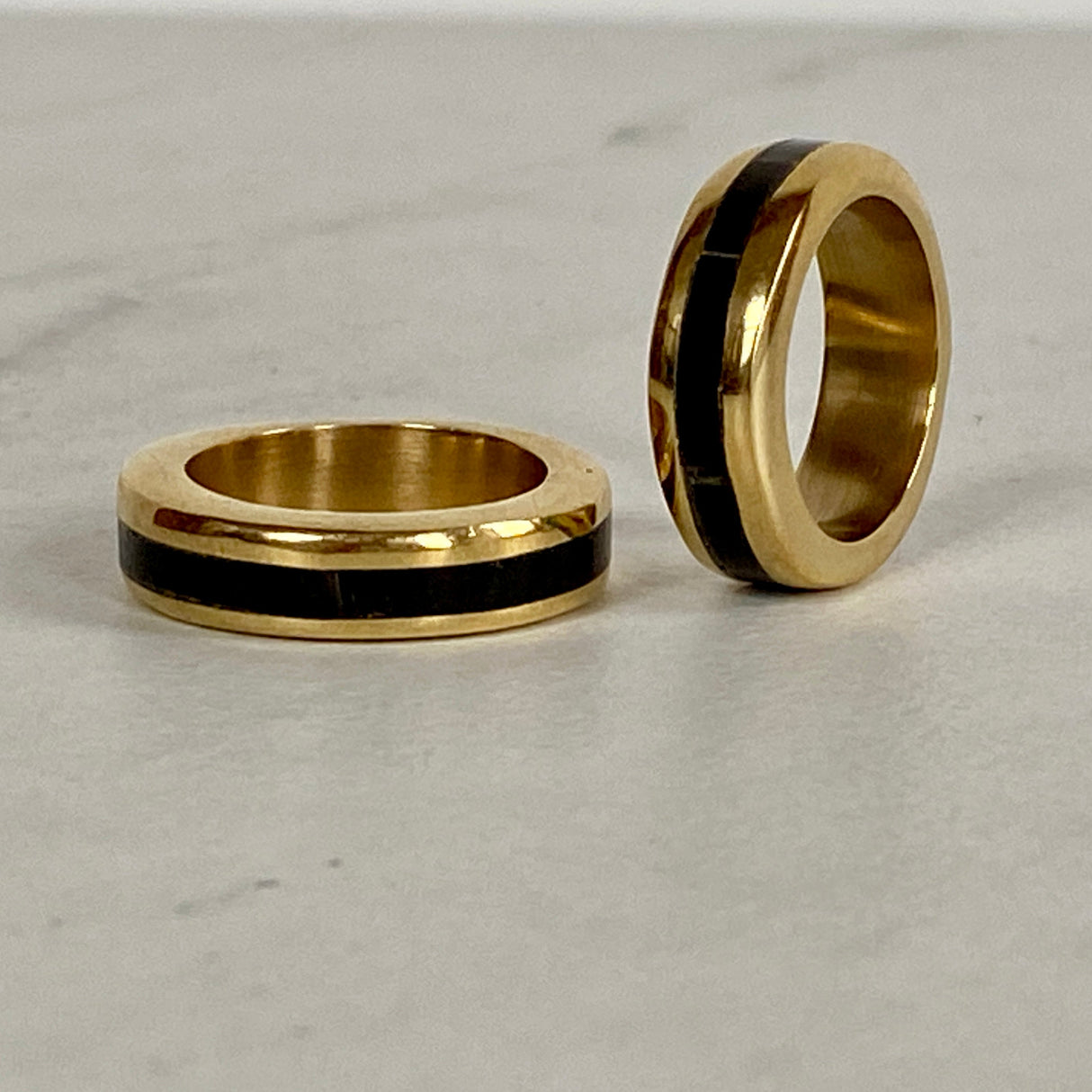 Equator Inlay Ring Band From Abroad Modern