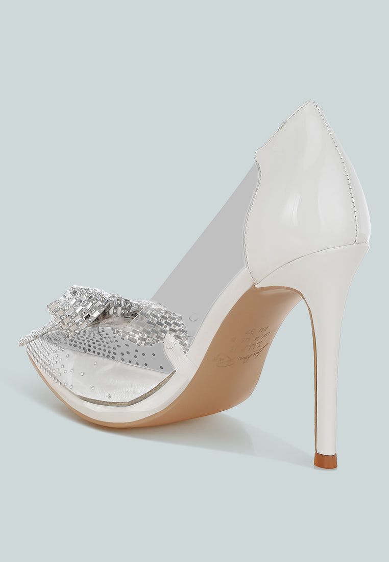 Erika Rhinestones Embellished Clear Pump  from London Rag International