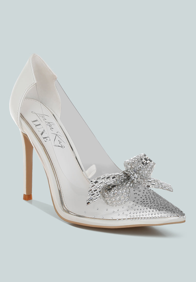 Erika Rhinestones Embellished Clear Pump  from London Rag International