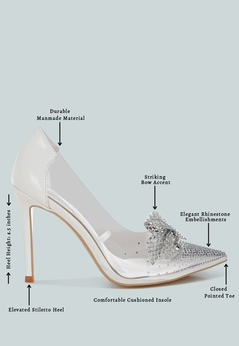 Erika Rhinestones Embellished Clear Pump  from London Rag International