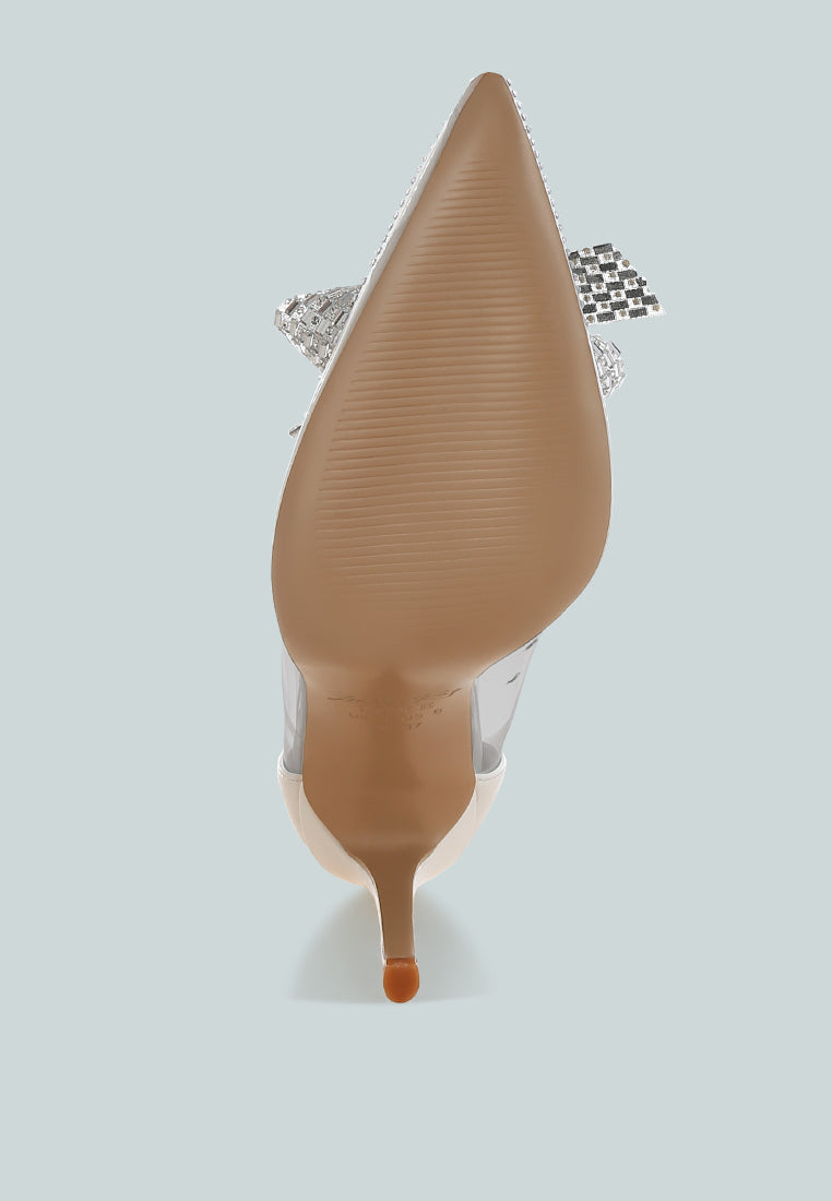 Erika Rhinestones Embellished Clear Pump  from London Rag International