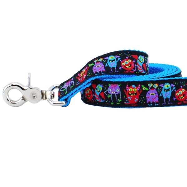 1″ Monstro-City 5ft Essential Ribbon Dog Leash from 2 Hounds Design
