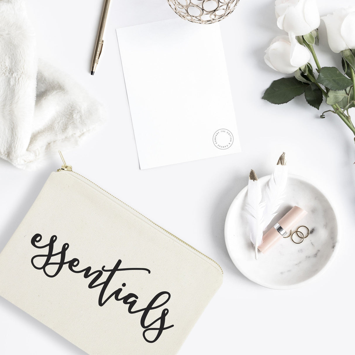 Essentials Travel Cotton Canvas Cosmetic Bag from The Cotton & Canvas Co.