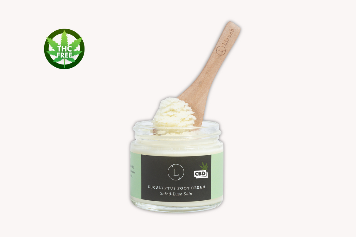 CBD Eucalyptus Shea Butter Foot Cream with CBD (THC free) from Lizush