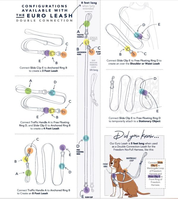 Classic Tie-Dye Double Connection Leash – EarthStyle from 2 Hounds Design