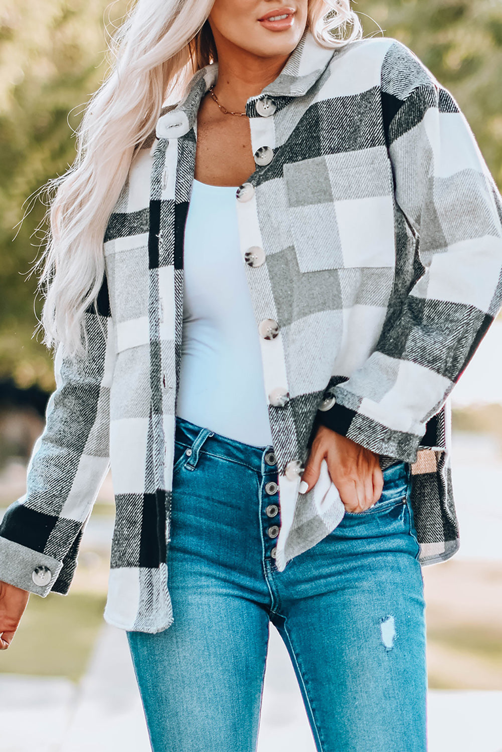 Autumn Plaid Shirt Jacket from MsDressly