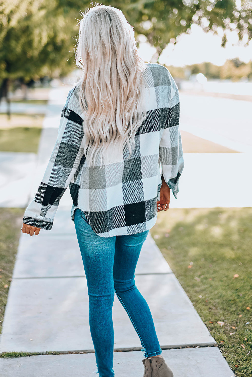 Autumn Plaid Shirt Jacket from MsDressly