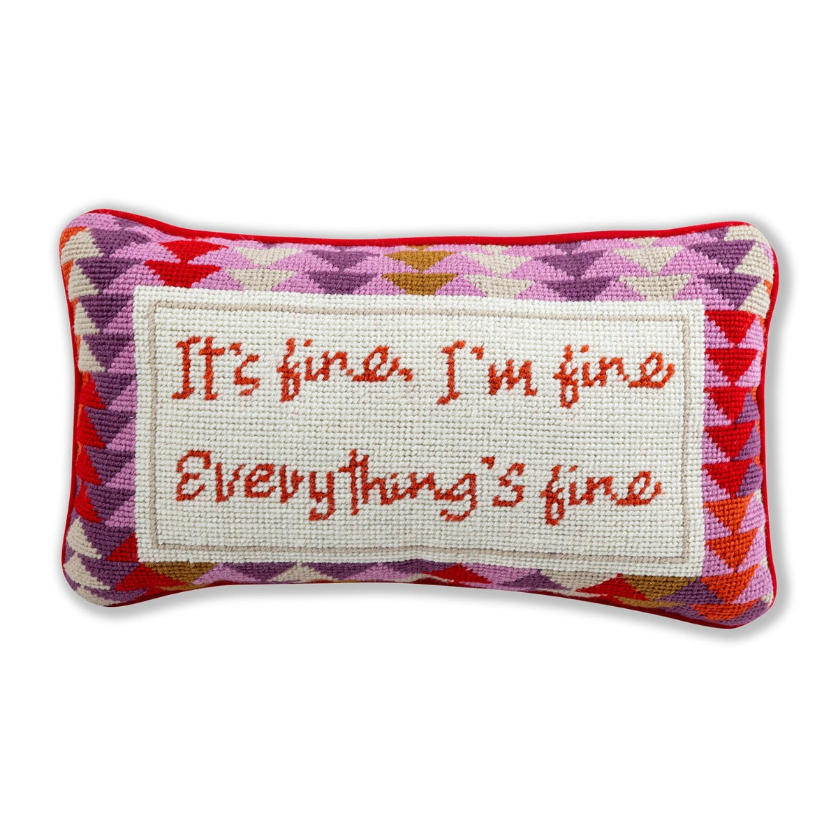 Everything's Fine Needlepoint Pillow from Furbish Studio