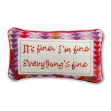 Everything's Fine Needlepoint Pillow from Furbish Studio