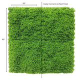 Faux Evergreen Moss Mat 33 SQ FT UV Resistant Commercial Grade UV Resistant from Designer Plants USA