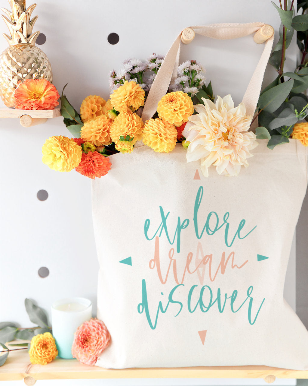 Explore. Dream. Discover Cotton Canvas Tote Bag from The Cotton & Canvas Co.