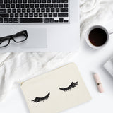Closed Eyelashes Cotton Canvas Cosmetic Bag from The Cotton & Canvas Co.