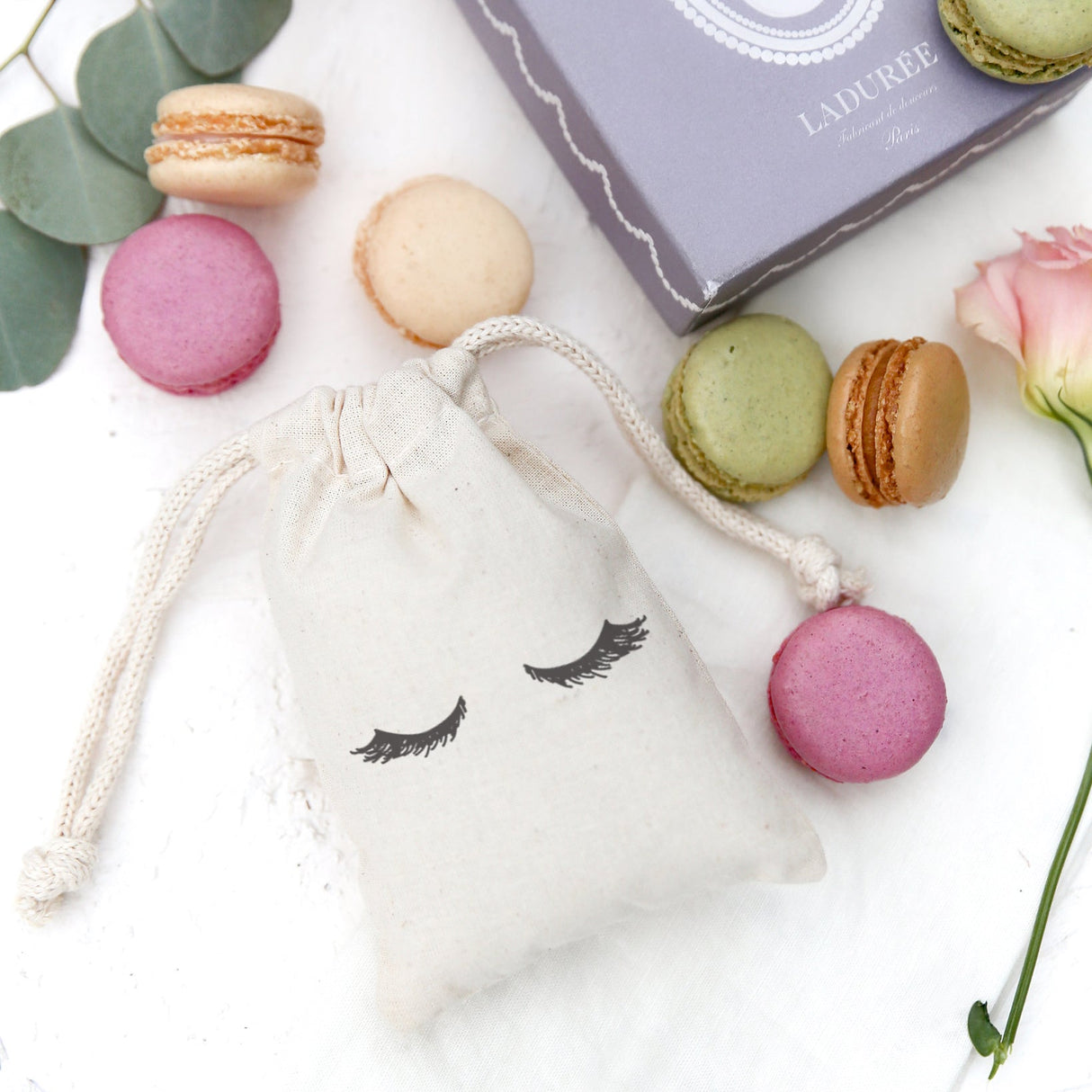 Closed Eyelashes Wedding Favor Bags, 6-Pack from The Cotton & Canvas Co.