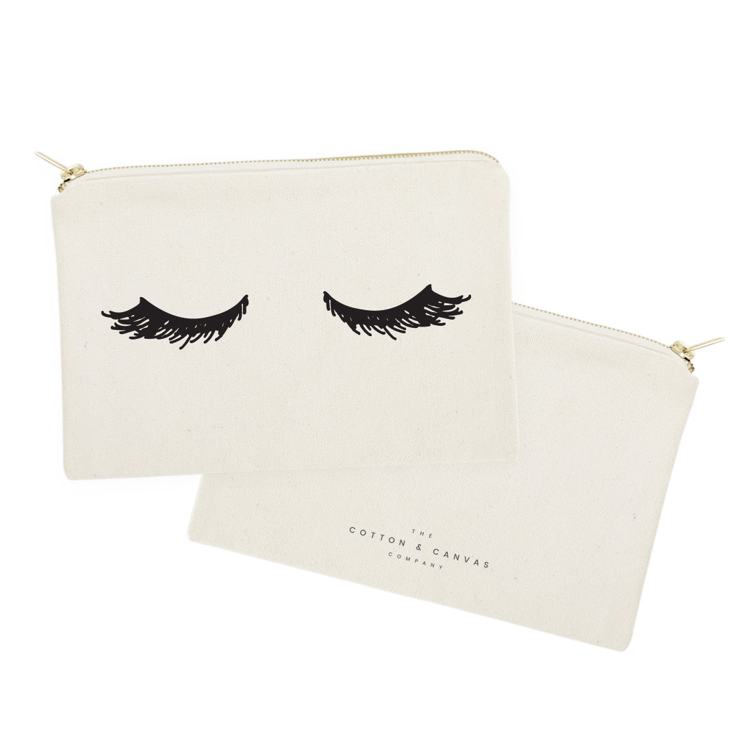 Closed Eyelashes Cotton Canvas Cosmetic Bag from The Cotton & Canvas Co.