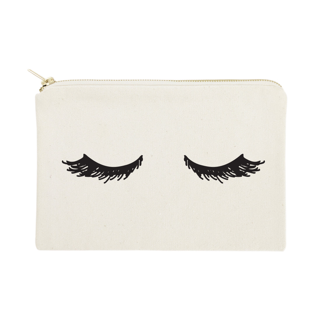 Closed Eyelashes Cotton Canvas Cosmetic Bag from The Cotton & Canvas Co.