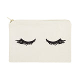 Closed Eyelashes Cotton Canvas Cosmetic Bag from The Cotton & Canvas Co.