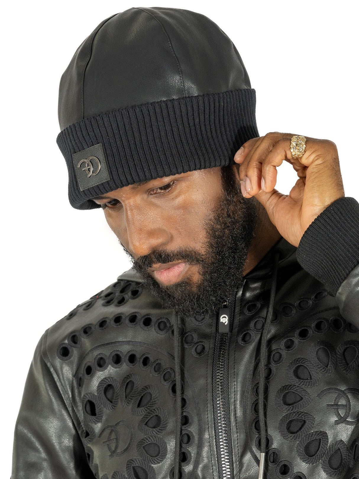 F009 Frost Adam Beanie -  Black from Makobi Jeans USA