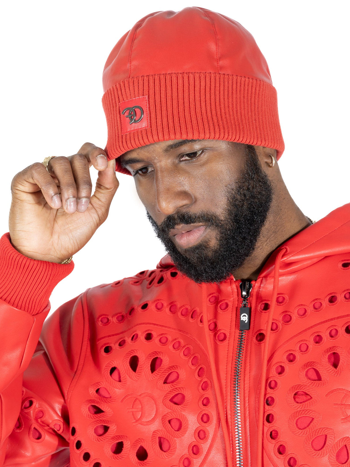 F009 Frost Adam Beanie -  Red from Makobi Jeans USA
