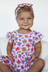 EXCLUSIVE PEANUT BUTTER JELLY TIME DREAM CAP SLEEVE BODYSUIT DRESS from DREAM BIG LITTLE CO