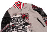 F1034 Cashay Varsity Jacket - Gray From Makobi Jeans USA