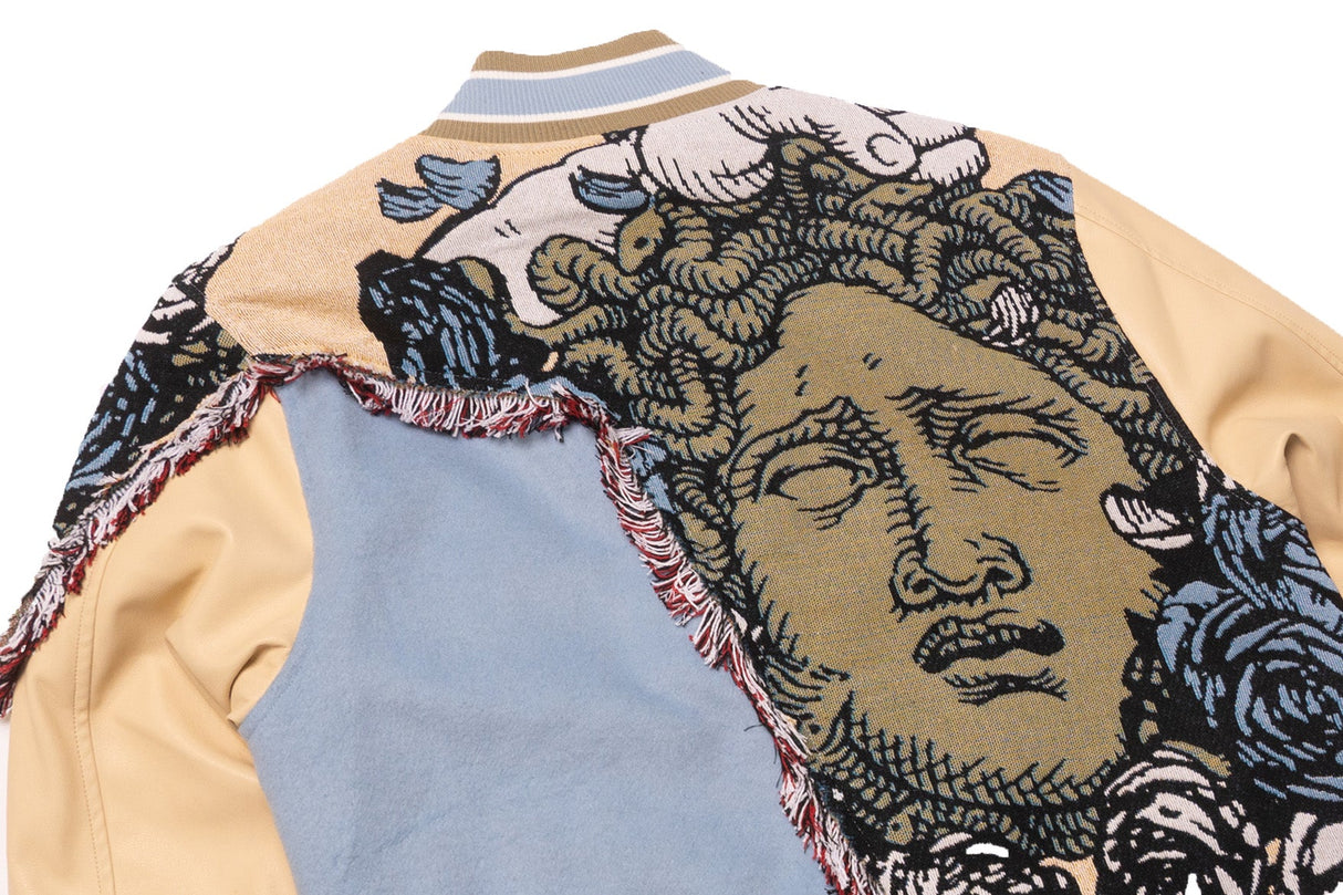 F1034 Cashay Varsity Jacket - Blue From Makobi Jeans USA
