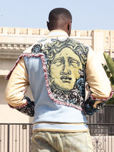 F1034 Cashay Varsity Jacket - Blue From Makobi Jeans USA