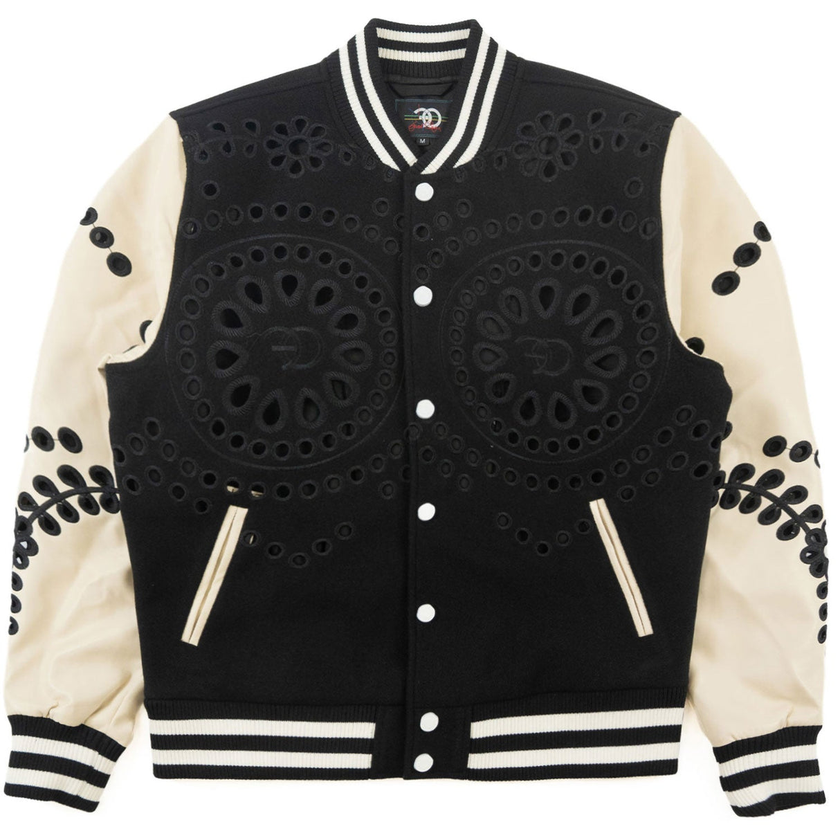 F1060 Cashay Wool Varsity Jacket - Black From Makobi Jeans USA
