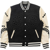 F1060 Cashay Wool Varsity Jacket - Black From Makobi Jeans USA