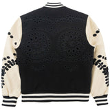 F1060 Cashay Wool Varsity Jacket - Black From Makobi Jeans USA
