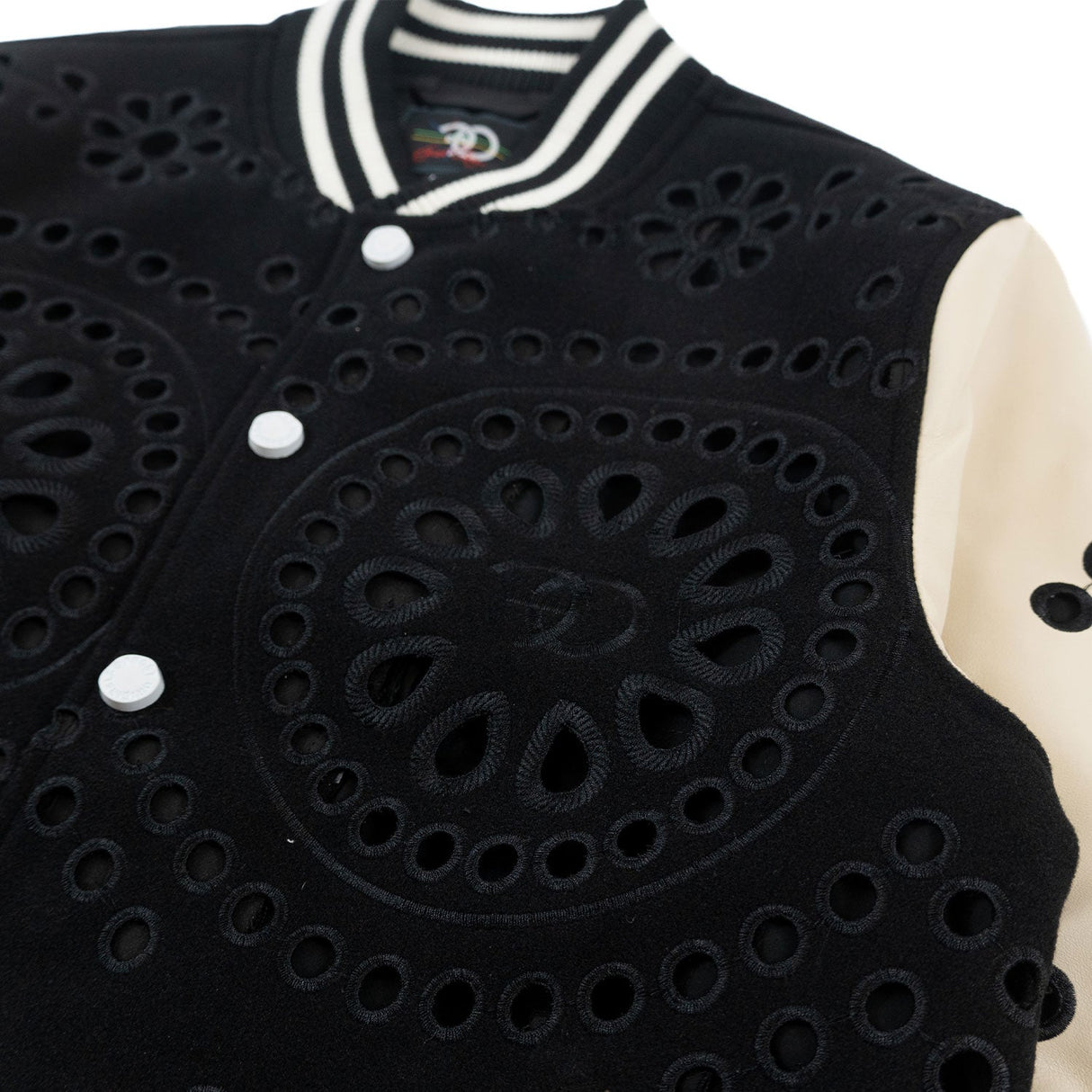 F1060 Cashay Wool Varsity Jacket - Black From Makobi Jeans USA
