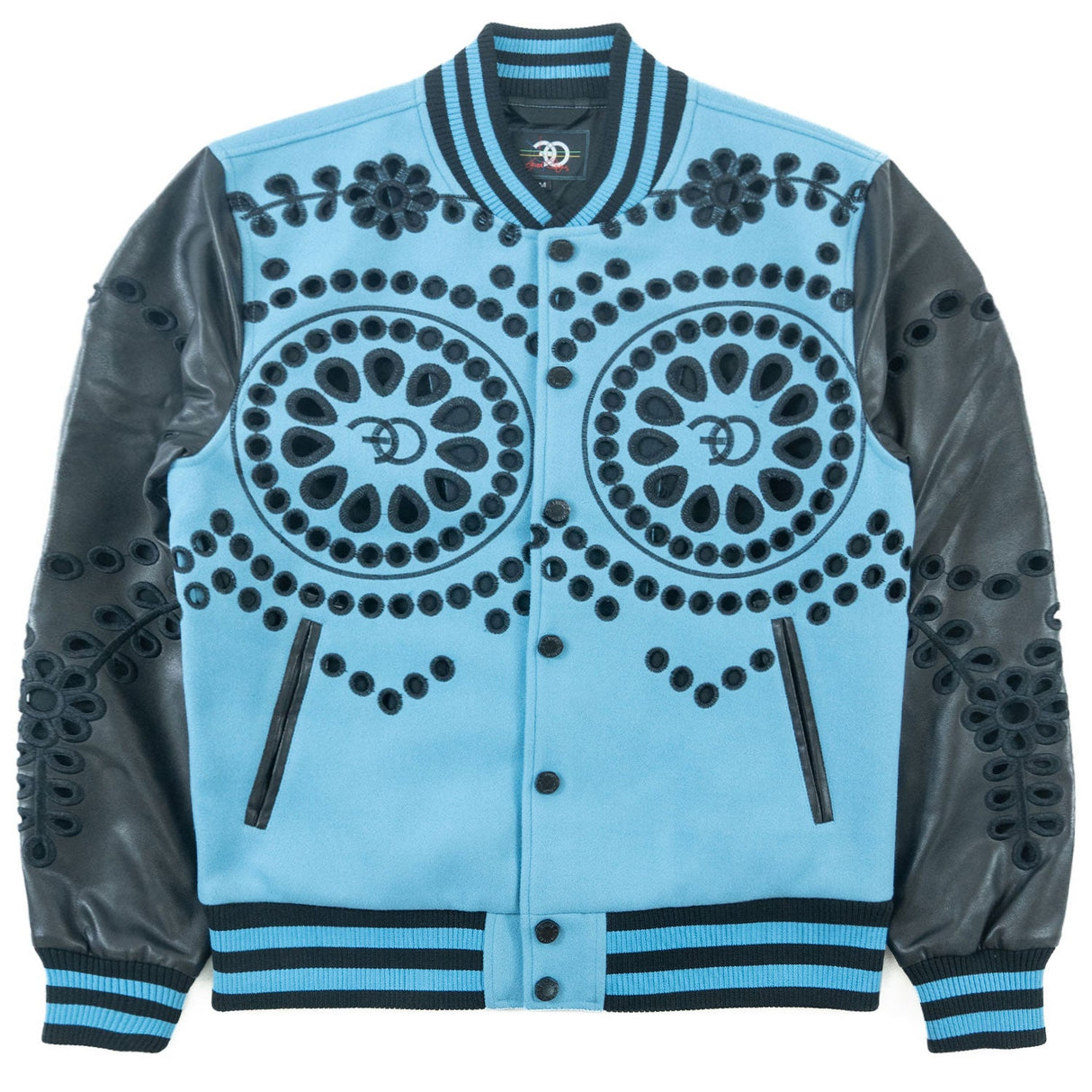 F1060 Cashay Wool Varsity Jacket - Blue From Makobi Jeans USA