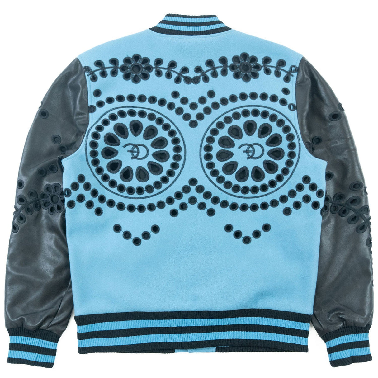 F1060 Cashay Wool Varsity Jacket - Blue From Makobi Jeans USA