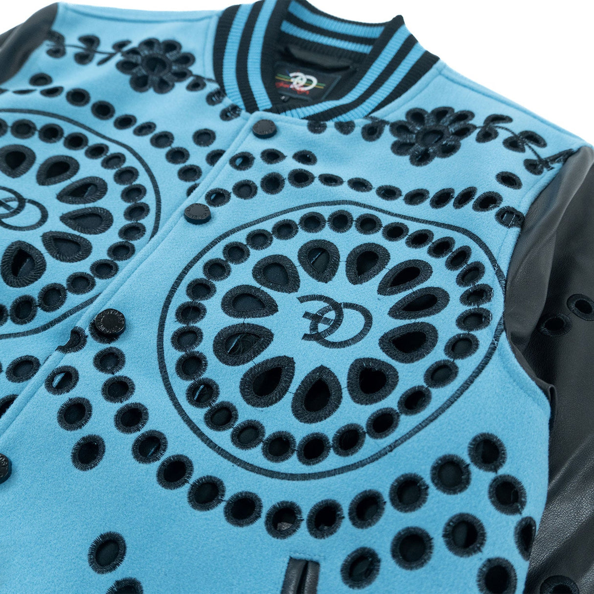 F1060 Cashay Wool Varsity Jacket - Blue From Makobi Jeans USA