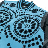 F1060 Cashay Wool Varsity Jacket - Blue From Makobi Jeans USA
