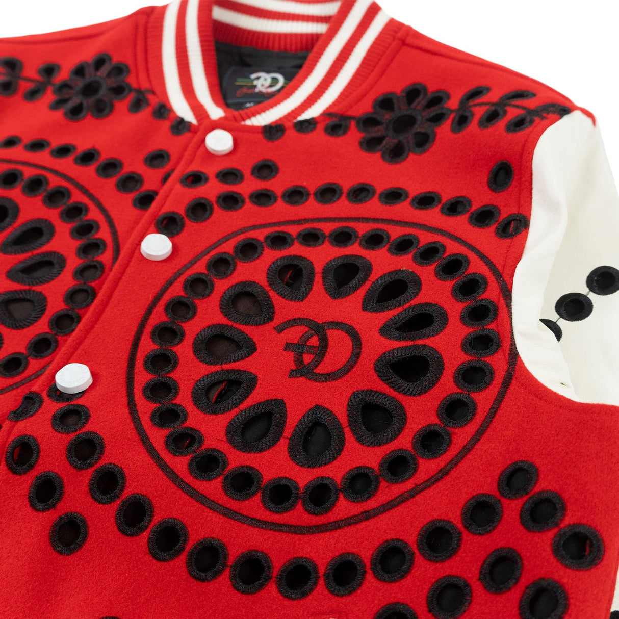 F1060 Cashay Wool Varsity Jacket - Red From Makobi Jeans USA