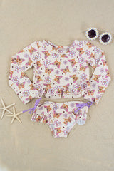 BLOSSOMIN’ BUTTERFLY DREAM 2-PIECE RASH GUARD RUFFLE SWIM SUIT from DREAM BIG LITTLE CO