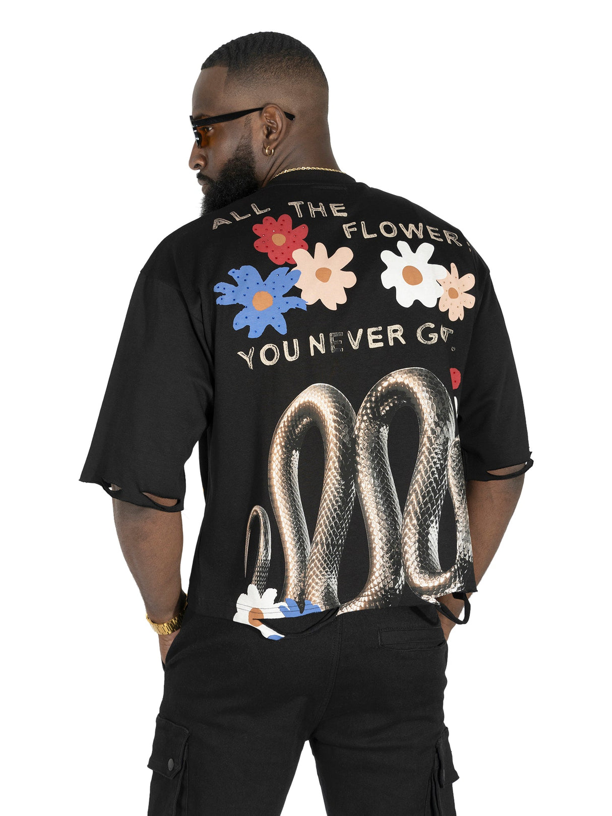 F154 GOAT Crop Tee - Black From Makobi Jeans USA