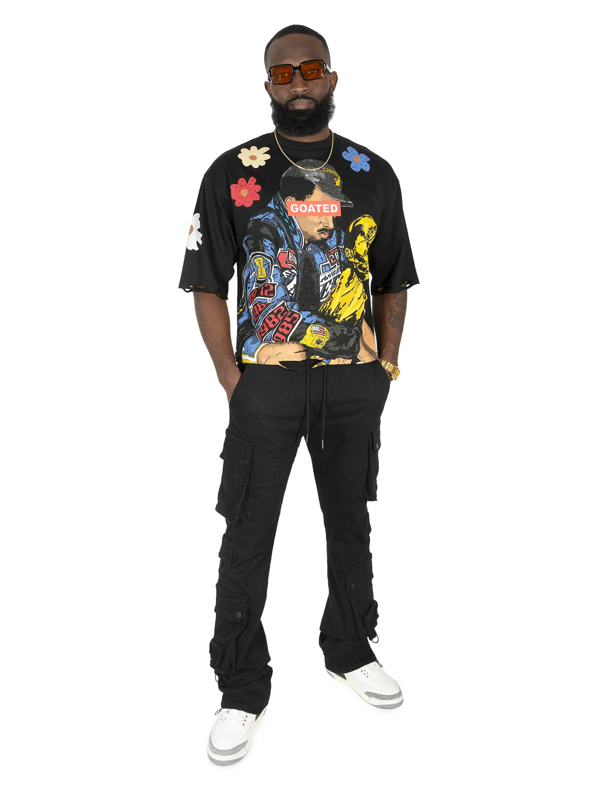 F154 GOAT Crop Tee - Black From Makobi Jeans USA